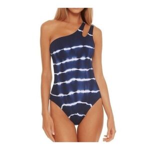 Becca Marina Iconic Tie Dyed Asymmetrical One
Piece Swimsuit Small